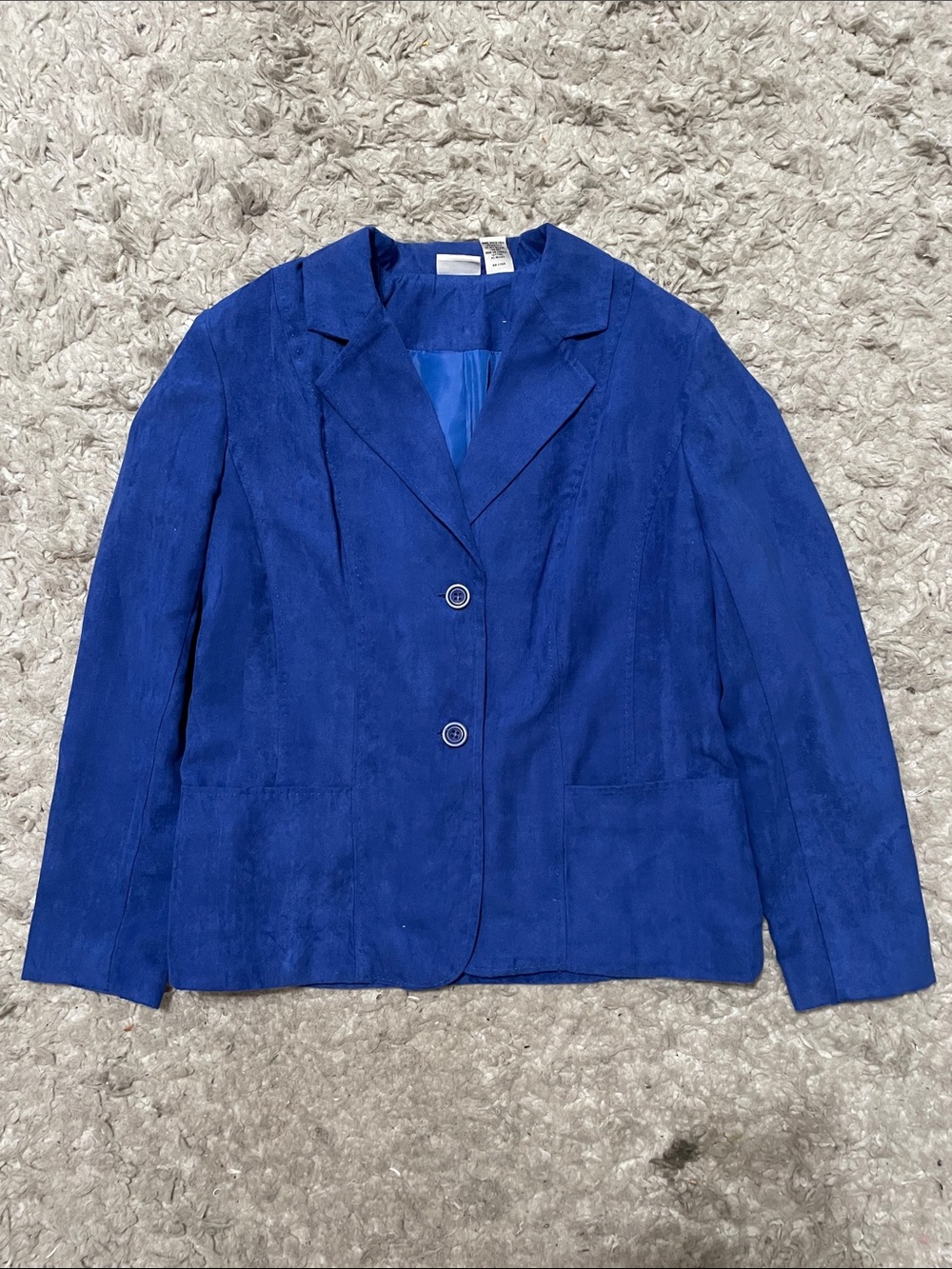 Kim Rogers Royal Blue Suede Blazer Jacket
